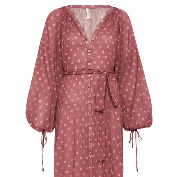 🏝️ Spell Utopia Button Through Midi Dress in Berry - Picture 8 of 12